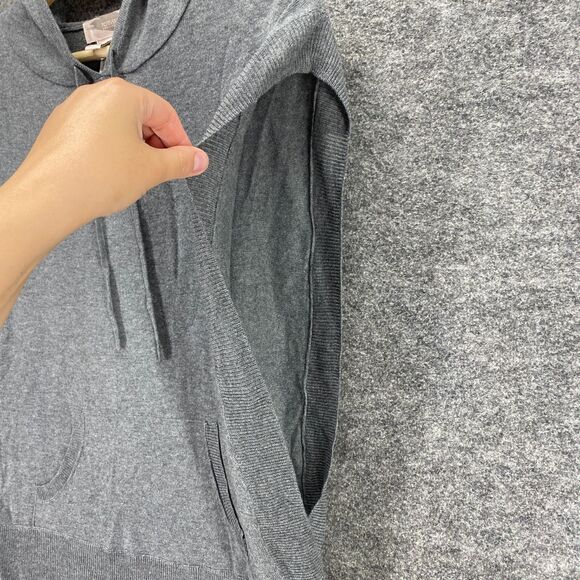 New Forever 21 Top Women M Medium Gray Sleeveless Hooded Viscose - Picture 5 of 11